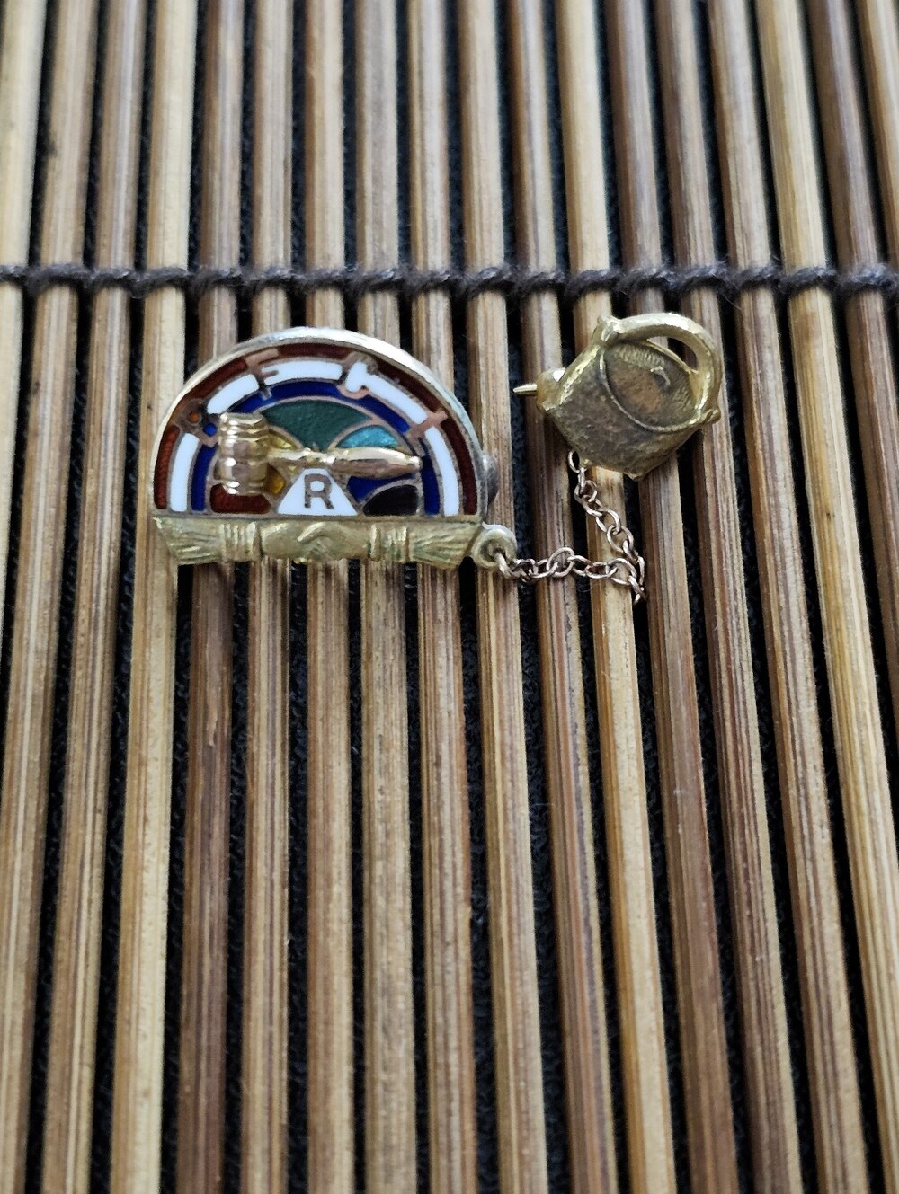 10k & 10k Top Vintage BFCL Pin Masonic Order Of The Rainbow Girls Enamel Pin...